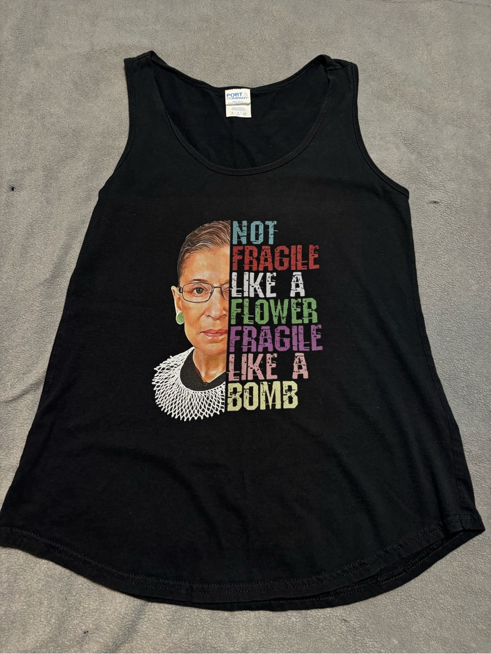 Notorious RBG 'Not Fragile Like a Flower. Fragile Like a Bomb' Tank